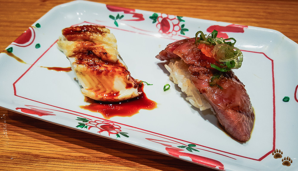 Anago and Miyazaki Beef - Sushi SAM's EDOMATA