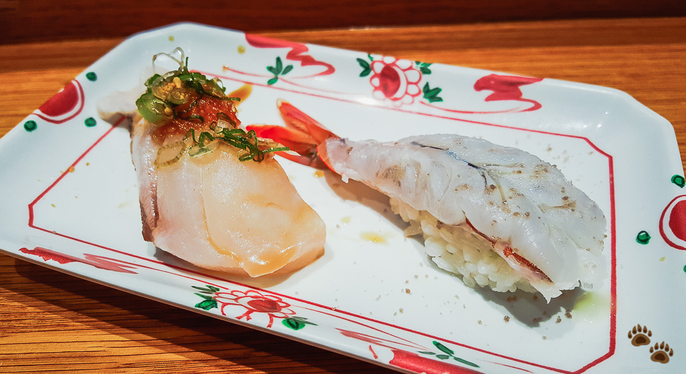 Butterfish and Blue Shrimp - Sushi SAM's EDOMATA