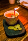 Daiginjyo Sake Kasu Pudding With Persimmon and Cinnamon Gelatin (Daiginjyo Purinn) - Ippuku, Berkeley, CA