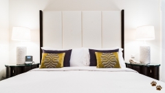 Bed and Nightstands - Gresham Room - Four Seasons Hotel Gresham Palace Budapest - Budapest, Hungary