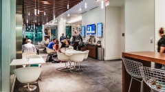 Seating in the dining area @ The AMEX Centurion Lounge DFW